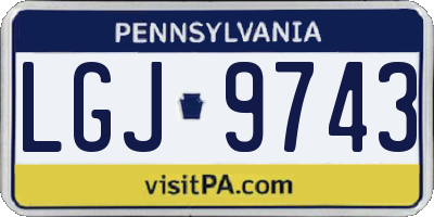 PA license plate LGJ9743