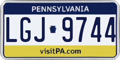PA license plate LGJ9744