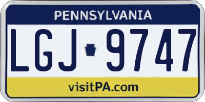 PA license plate LGJ9747