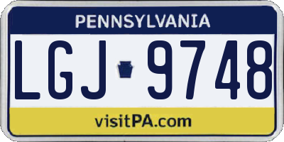 PA license plate LGJ9748