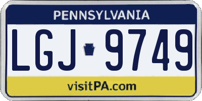 PA license plate LGJ9749