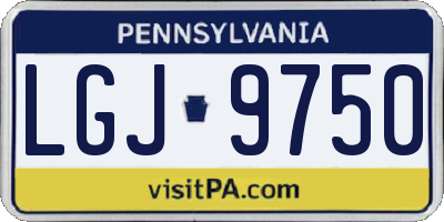 PA license plate LGJ9750