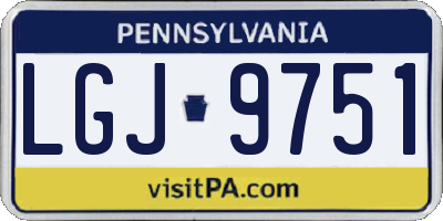 PA license plate LGJ9751