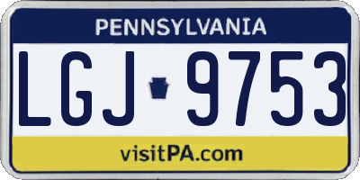 PA license plate LGJ9753