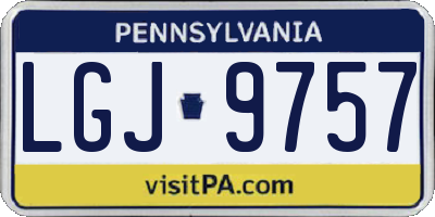 PA license plate LGJ9757