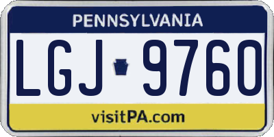 PA license plate LGJ9760