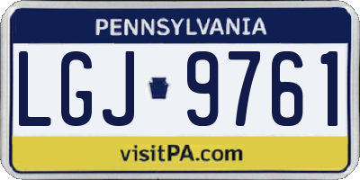PA license plate LGJ9761