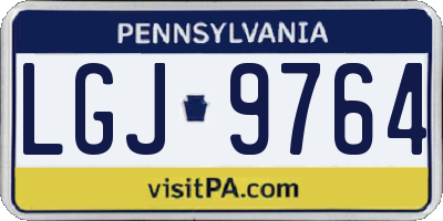 PA license plate LGJ9764