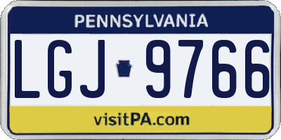 PA license plate LGJ9766