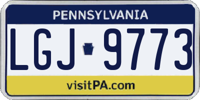 PA license plate LGJ9773
