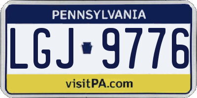 PA license plate LGJ9776
