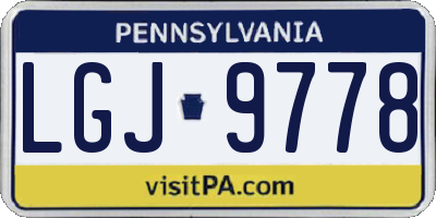 PA license plate LGJ9778