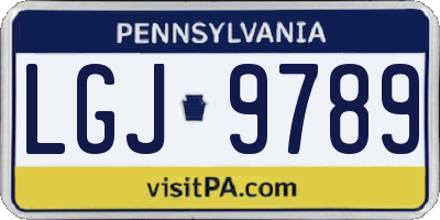 PA license plate LGJ9789