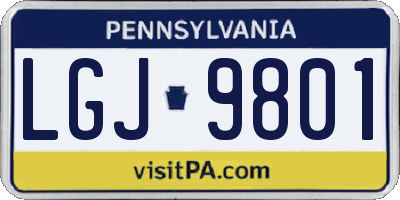 PA license plate LGJ9801