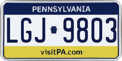 PA license plate LGJ9803