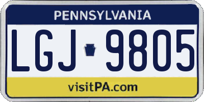 PA license plate LGJ9805