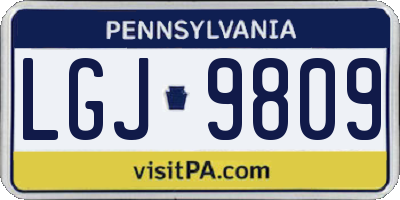 PA license plate LGJ9809