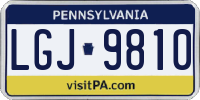PA license plate LGJ9810