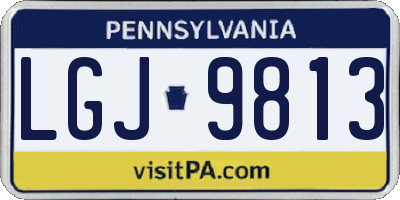 PA license plate LGJ9813