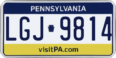 PA license plate LGJ9814