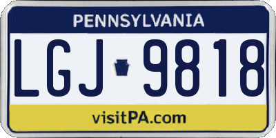 PA license plate LGJ9818