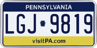 PA license plate LGJ9819