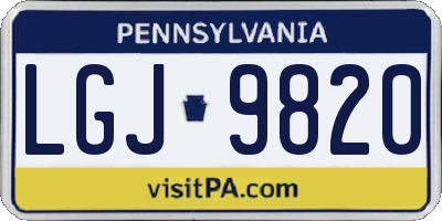 PA license plate LGJ9820