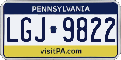 PA license plate LGJ9822