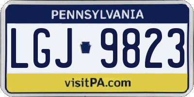 PA license plate LGJ9823