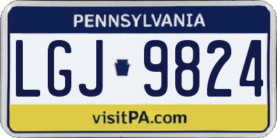 PA license plate LGJ9824