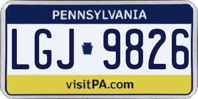 PA license plate LGJ9826