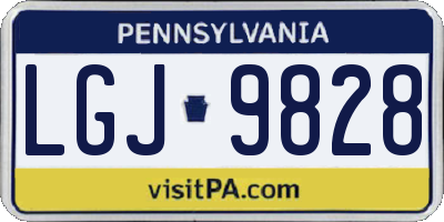 PA license plate LGJ9828