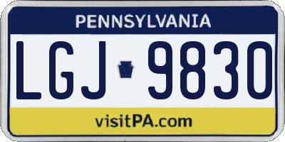 PA license plate LGJ9830