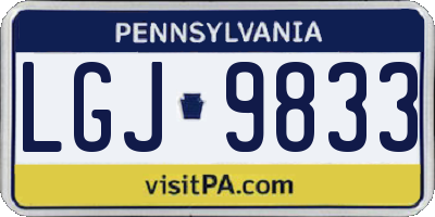 PA license plate LGJ9833