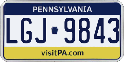 PA license plate LGJ9843