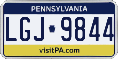 PA license plate LGJ9844
