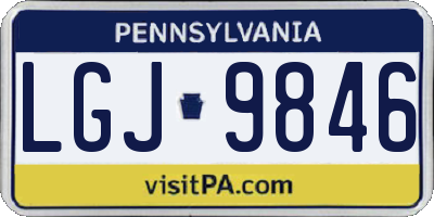 PA license plate LGJ9846