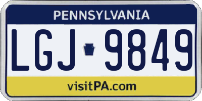 PA license plate LGJ9849