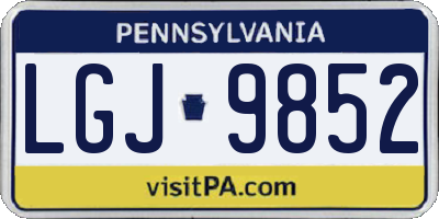 PA license plate LGJ9852