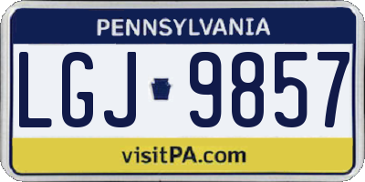 PA license plate LGJ9857