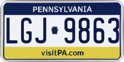 PA license plate LGJ9863