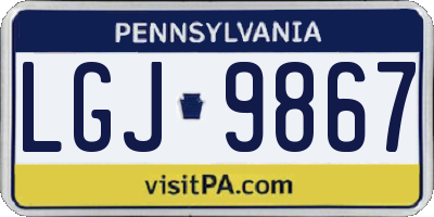 PA license plate LGJ9867
