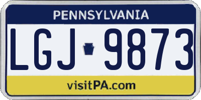 PA license plate LGJ9873
