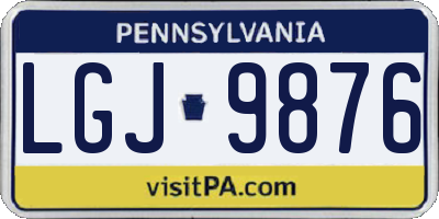 PA license plate LGJ9876
