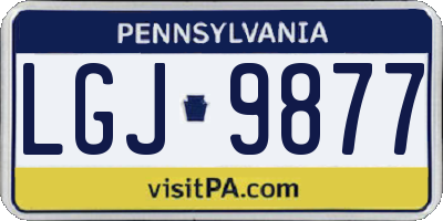 PA license plate LGJ9877