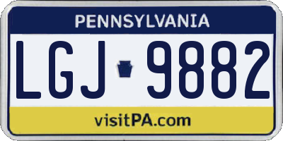 PA license plate LGJ9882