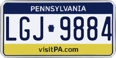 PA license plate LGJ9884