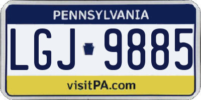 PA license plate LGJ9885
