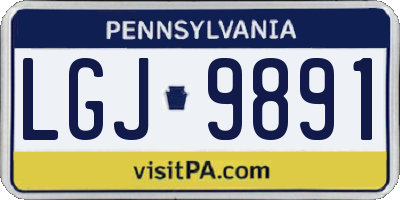 PA license plate LGJ9891