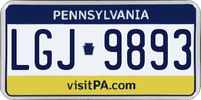 PA license plate LGJ9893